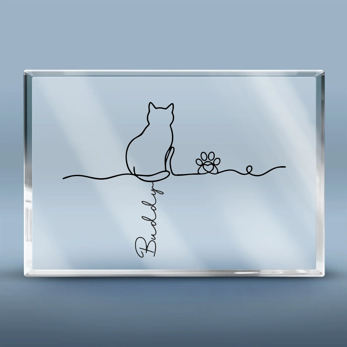 Plaque acrylique rectangulaire personnalisée – Souvenirs de condoléances personnalisés pour animaux de compagnie – Amis félins éternels