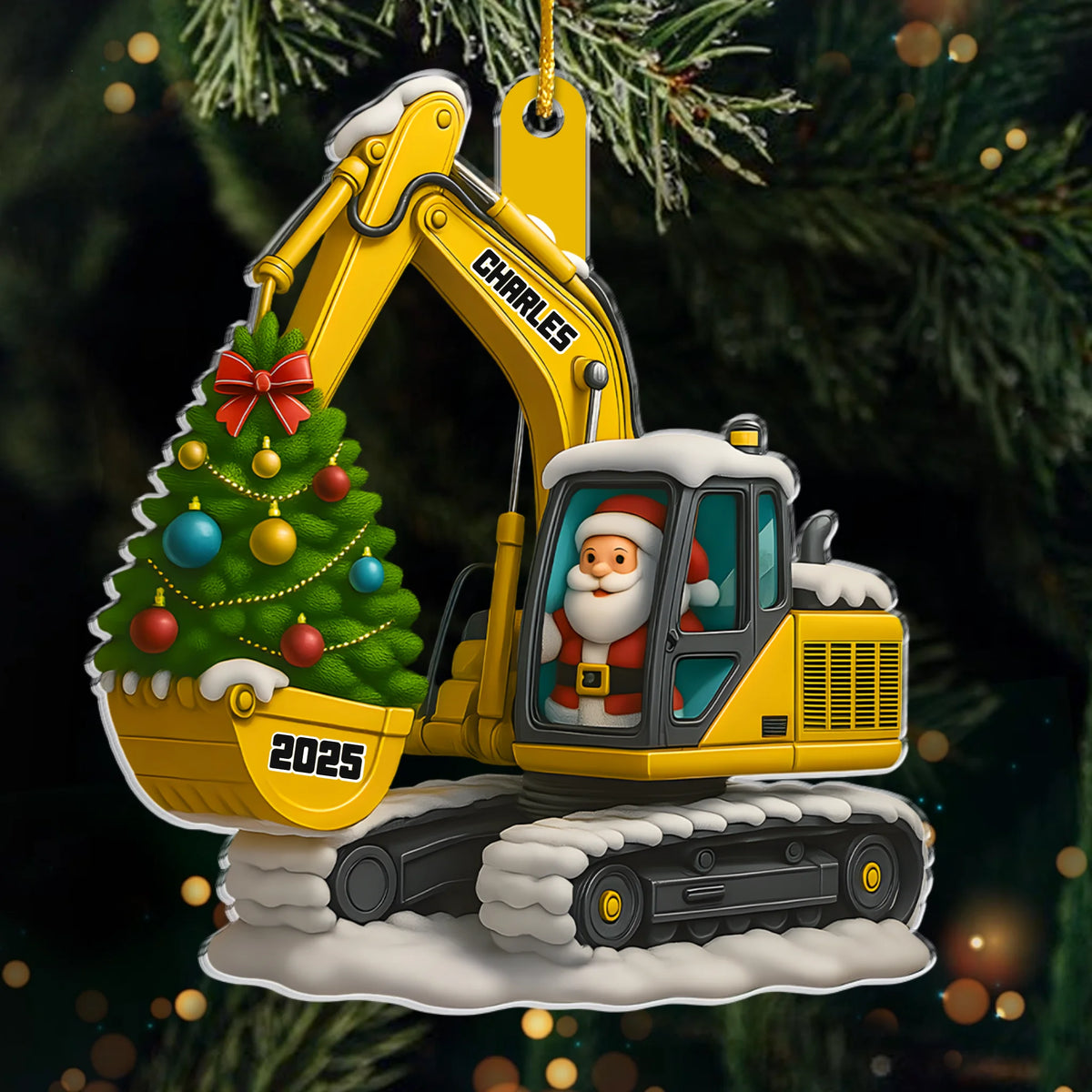 Décoration acrylique personnalisée – Cadeaux d'anniversaire de Noël personnalisés pour enfants – Le Père Noël en construction