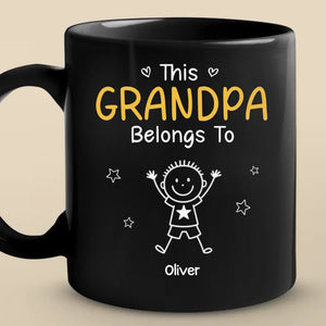Custom Black Mug - Personalized Birthday Gifts For Dad, Grandpa - Grandkids Make Life Grand