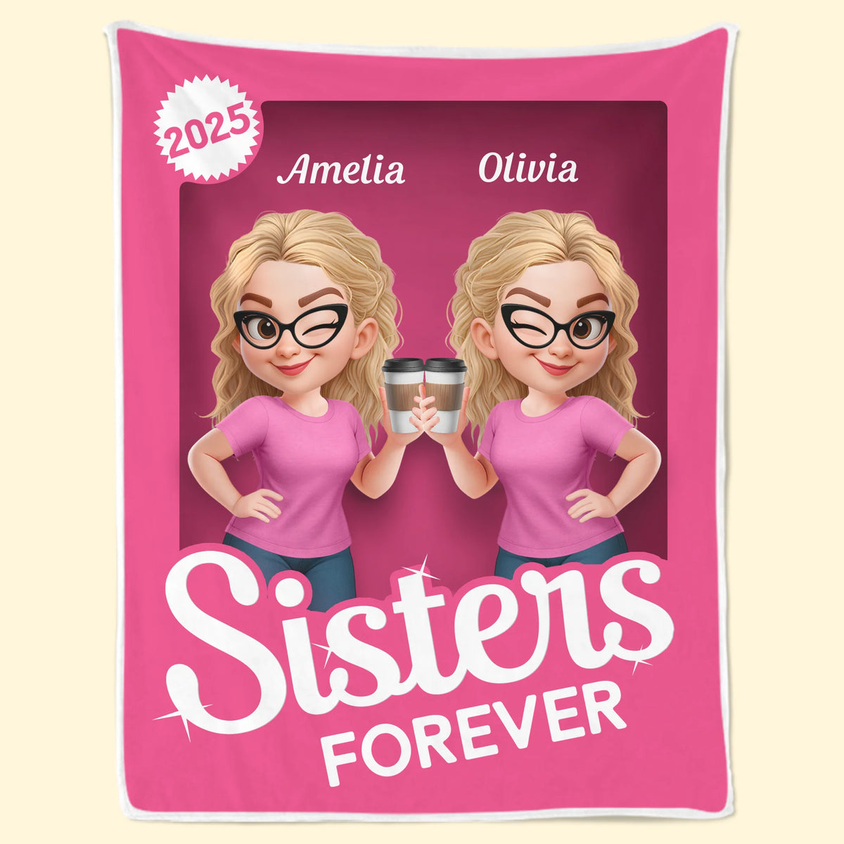 Custom Blanket - Personalized Best Friend Birthday Gifts For Women, Besties, Sisters, BFF - Crime Partners Forever Side By Side