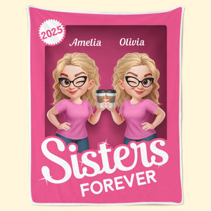 Custom Blanket - Personalized Best Friend Birthday Gifts For Women, Besties, Sisters, BFF - Crime Partners Forever Side By Side