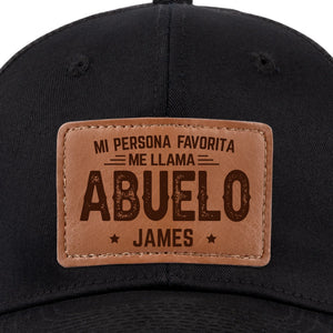 Gorra Con Parche De Cuero Personalizada - Regalos De Cumpleaños Personalizados Para Papá, Abuelo - Abuelos Llenos De Bendiciones