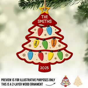 Custom Double Layer Wooden Ornament - Personalized Christmas Birthday Gifts For Mom, Dad, Kids - The Best Gift Is Family