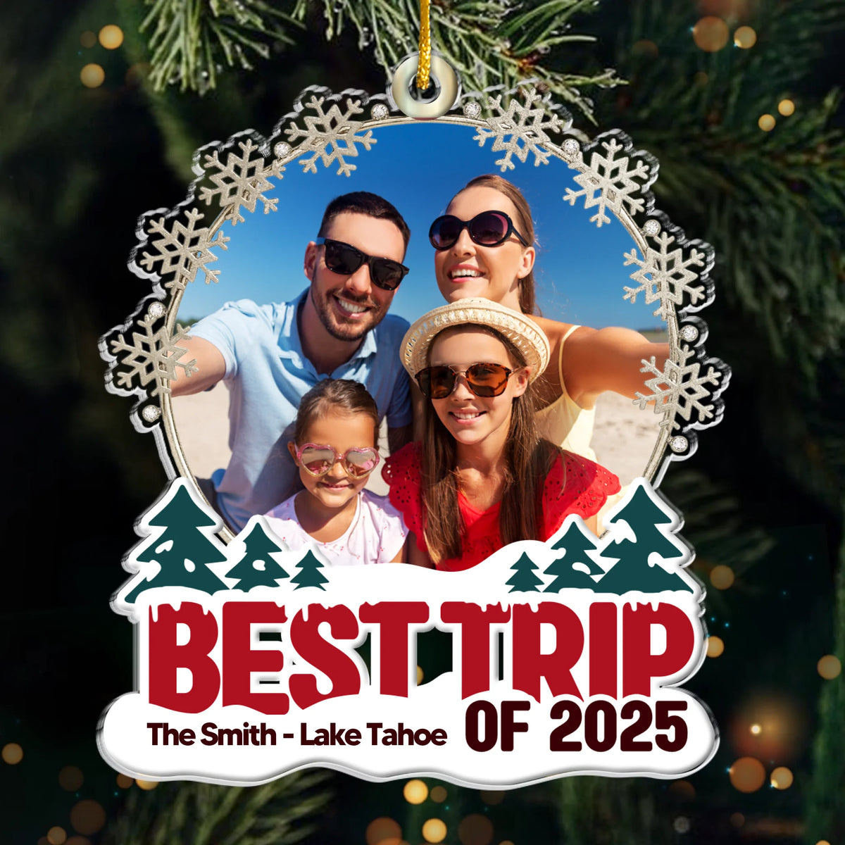 Custom Photo Acrylic Ornament - Personalized Christmas Birthday Gifts For Mom, Dad, Kids - Our Winter Wonderland Of Love