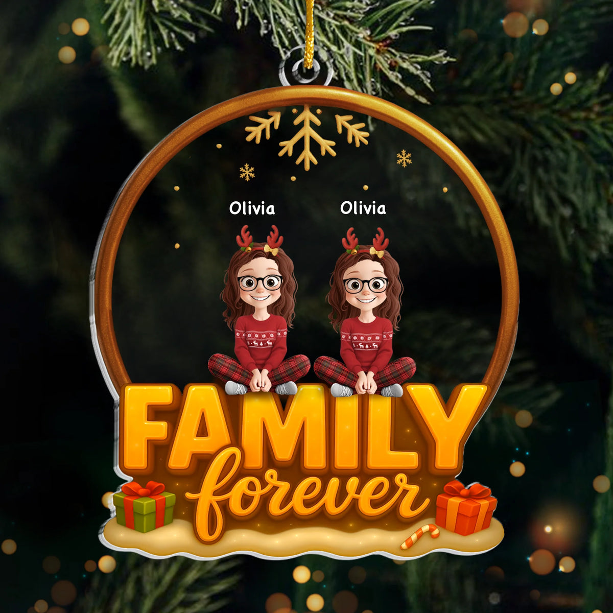 Custom Acrylic Ornament - Personalized Christmas Birthday Gifts For Brother, Sister - Siblings Forever United
