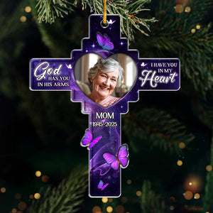 Custom Photo Acrylic Ornament - Personalized Memorial Sympathy Gifts For Loss Of Mom, Dad - I Have You In My Heart