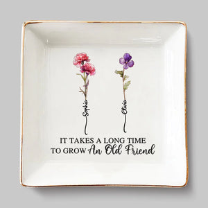 Plat à bijoux personnalisé - Cadeaux d'anniversaire personnalisés pour femmes - Ensemble, nous grandissons, ensemble, nous prospérons