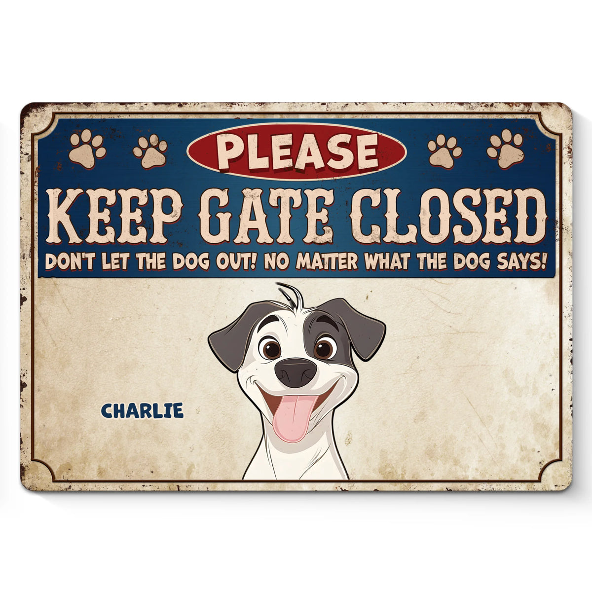 Escape Artists At Work - Plaque en métal personnalisée pour chien - Cadeau de pendaison de crémaillère pour la fête des pères et les amoureux des animaux