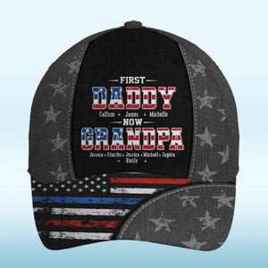 Premier papa, maintenant grand-père - Casquette personnalisée familiale, casquette classique à imprimé intégral - Fête des pères, cadeau pour papa, grand-père