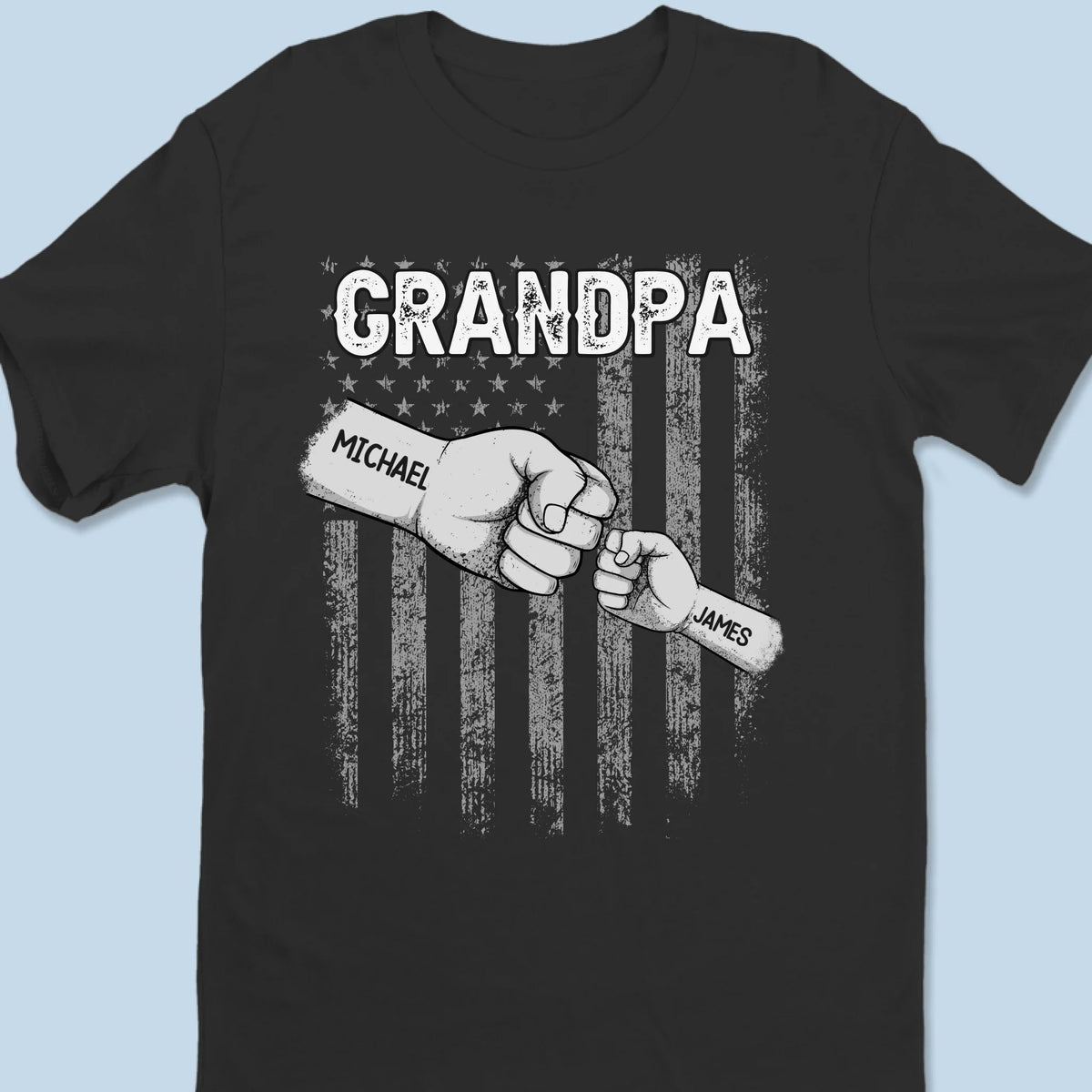 Built With Love And Fist Bumps - Family Personalized Custom Unisex T-shirt, Premium T-shirt, Hoodie - Father's Day, Gift For Dad, Grandpa