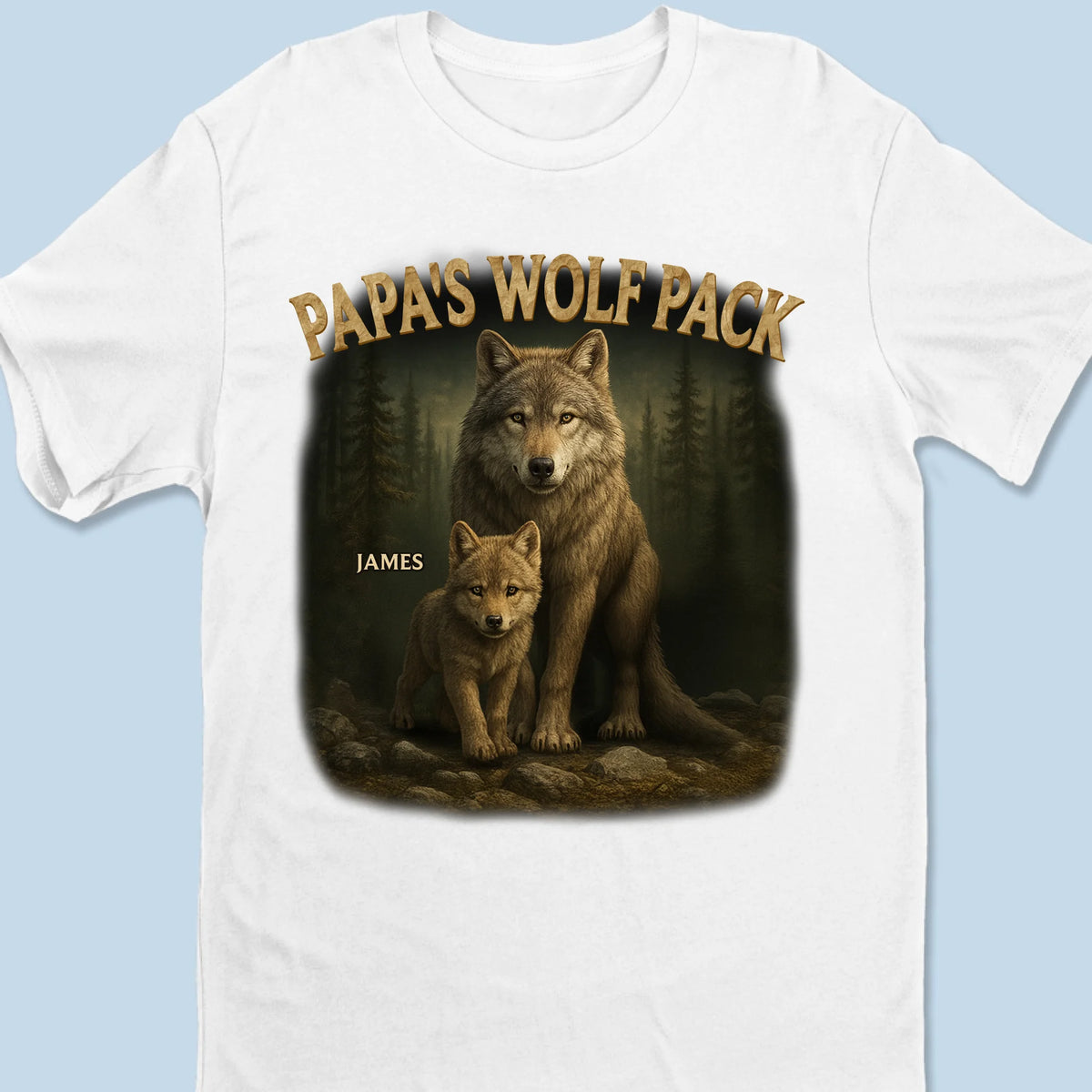 Wolf Pack Always Together - T-shirt unisexe personnalisé pour la famille, T-shirt premium, sweat à capuche - Fête des Pères, cadeau pour papa, grand-père