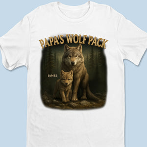 Wolf Pack Always Together - T-shirt unisexe personnalisé pour la famille, T-shirt premium, sweat à capuche - Fête des Pères, cadeau pour papa, grand-père