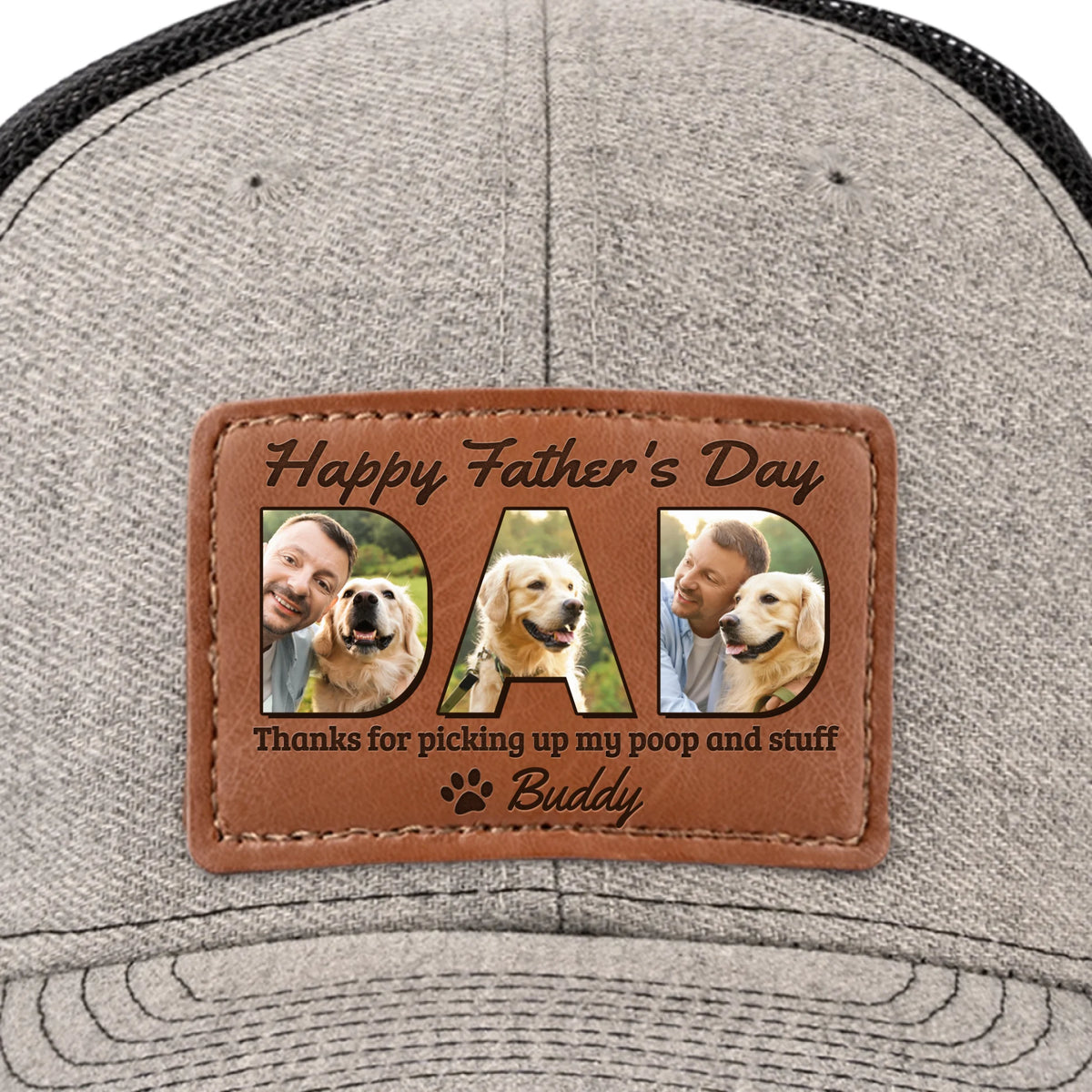 Custom Photo Thanks For Loving Me At My Messiest - Dog & Cat Personalized Custom Leather Patch Hat - Father's Day, Gift For Pet Owners, Pet Lovers