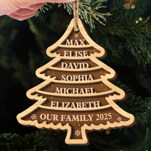 Custom Double Layer Wooden Ornament - Personalized Christmas Birthday Gifts For Mom, Dad, Kids - Generations Of Love