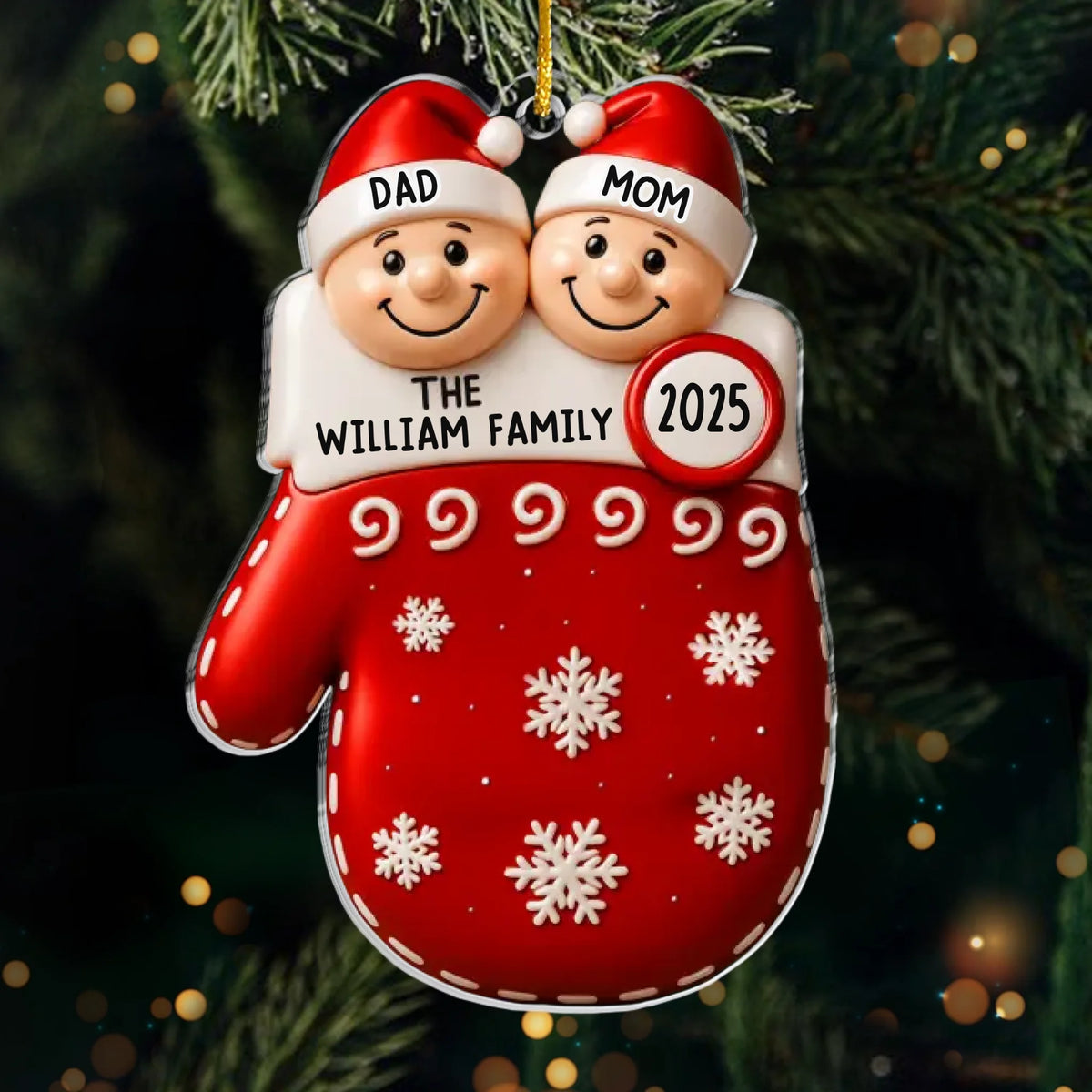 Custom Acrylic Ornament - Personalized Christmas Birthday Gifts For Mom, Dad, Kids - Family Moments Shine This Christmas