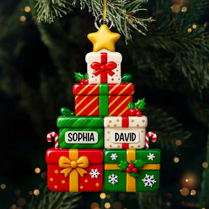 Custom Acrylic Ornament - Personalized Christmas Birthday Gifts For Mom, Dad, Brother, Sister, Kids - Family Love Lights Christmas
