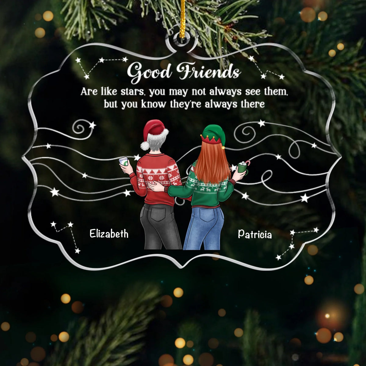 Custom Acrylic Ornament - Personalized Best Friend Christmas Birthday Gifts For Women, Besties, Sisters, BFF - A Journey Without An End