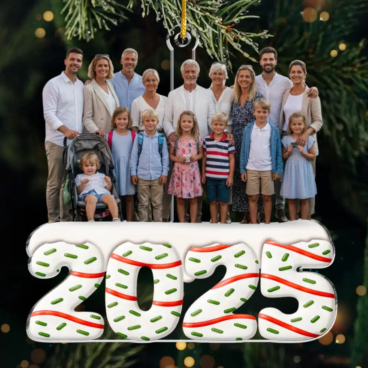 Custom Photo Acrylic Ornament - Personalized Christmas Birthday Gifts For Mom, Dad, Brother, Sister, Kids - Generations Of Love