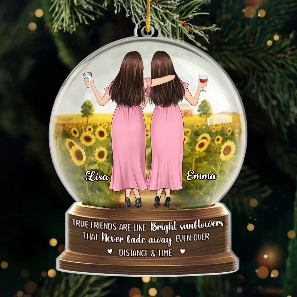 Custom Acrylic Ornament - Personalized Best Friend Birthday Gifts For Women, Besties, Sisters, BFF - Best Friends For Life