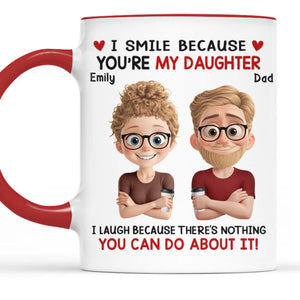 Custom Accent Mug - Personalized Birthday Gifts For Mom, Dad, Daughter, Son - Love Runs In Family