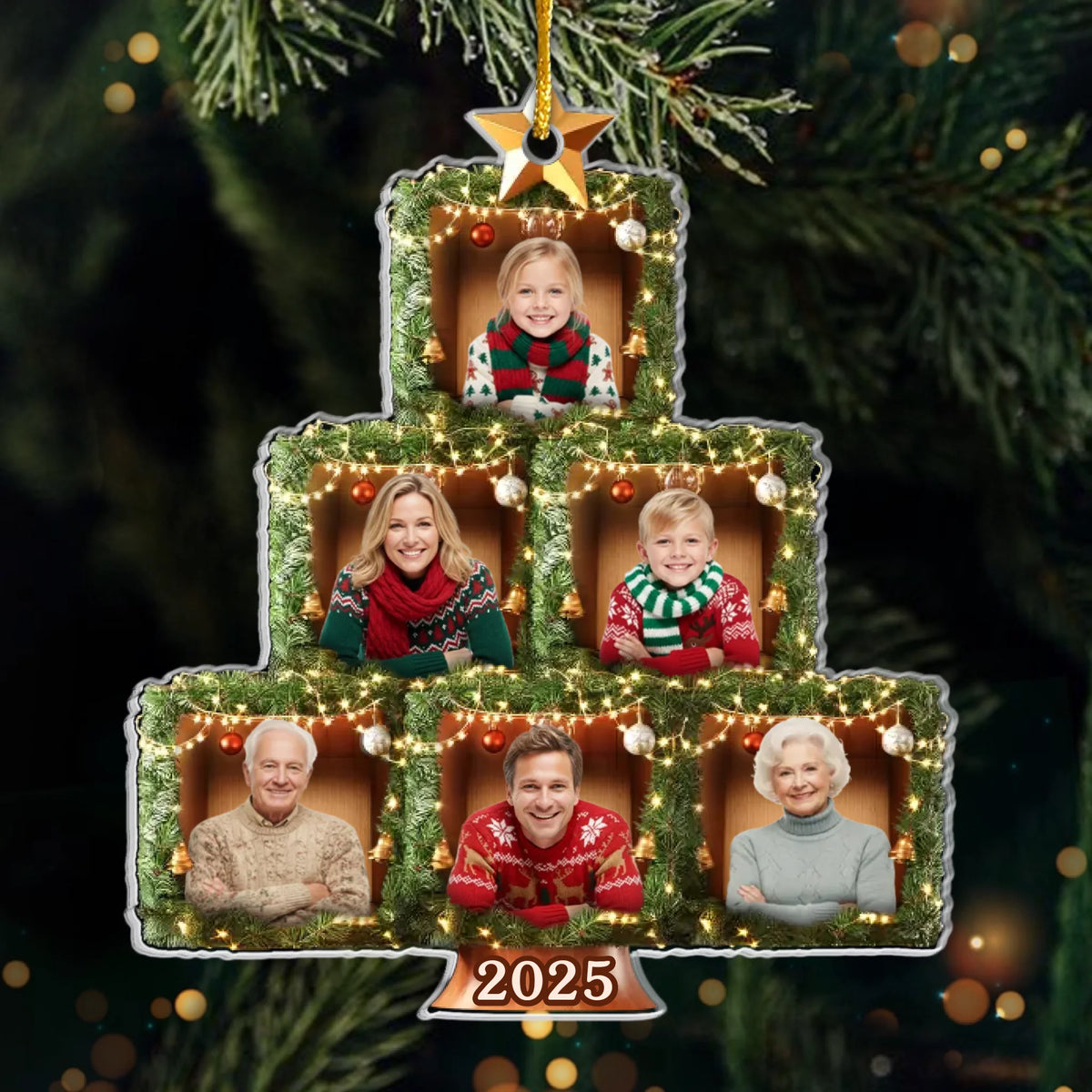 Custom Photo Acrylic Ornament - Personalized Christmas Birthday Gifts For Mom, Dad, Brother, Sister, Kids - Homegrown Happiness Since Forever