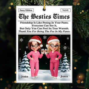 Custom Acrylic Ornament - Personalized Best Friend Christmas Birthday Gifts For Women, Besties, Sisters, BFF - Our Bond Our Magic