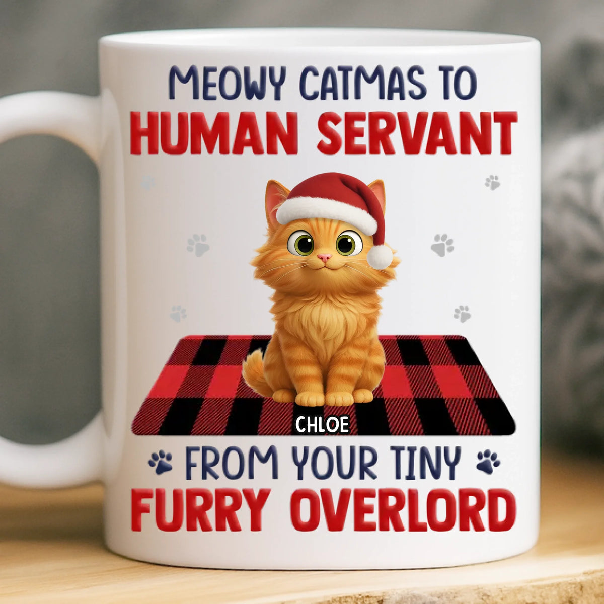 Custom Mug - Personalized Christmas Birthday Gifts For Cat Lovers, Cat Mom And Dad - Merry Catmas From Your Furry Boss