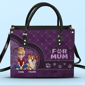 Custom Leather Handbag - Personalized Birthday Gifts For Dog Cat Lovers, Dog Dad And Mom, Cat Owners - Every Day’s Better With A Wag