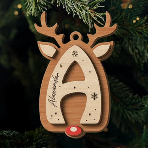 Custom Double Layer Wooden Ornament - Personalized Christmas Birthday Gifts For Mom, Dad, Kids - Letters of Joy Memories of Love