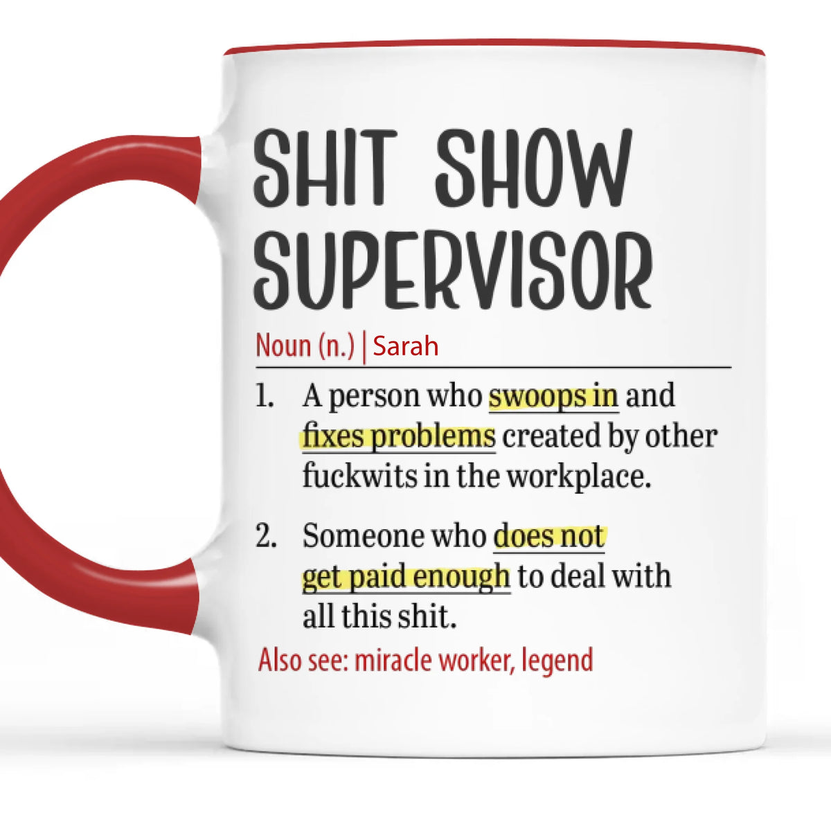 Custom Accent Mug - Personalized Funny Gifts For Best Friends, Family, Coworker, Work Bestie - Sip Now Panic Later