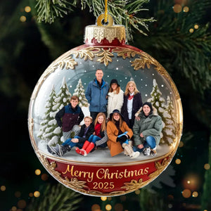 Custom Photo Acrylic Ornament - New Arrival, Personalized Christmas Birthday Gifts For Mom, Dad, Brother, Sister, Kids - Happiness Is Hanging Right Here AMZ
