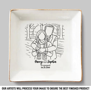 Custom Photo Jewelry Dish - Personalized Anniversary Wedding Gifts For Husband And Wife, Him And Her  - Forever Choosing You