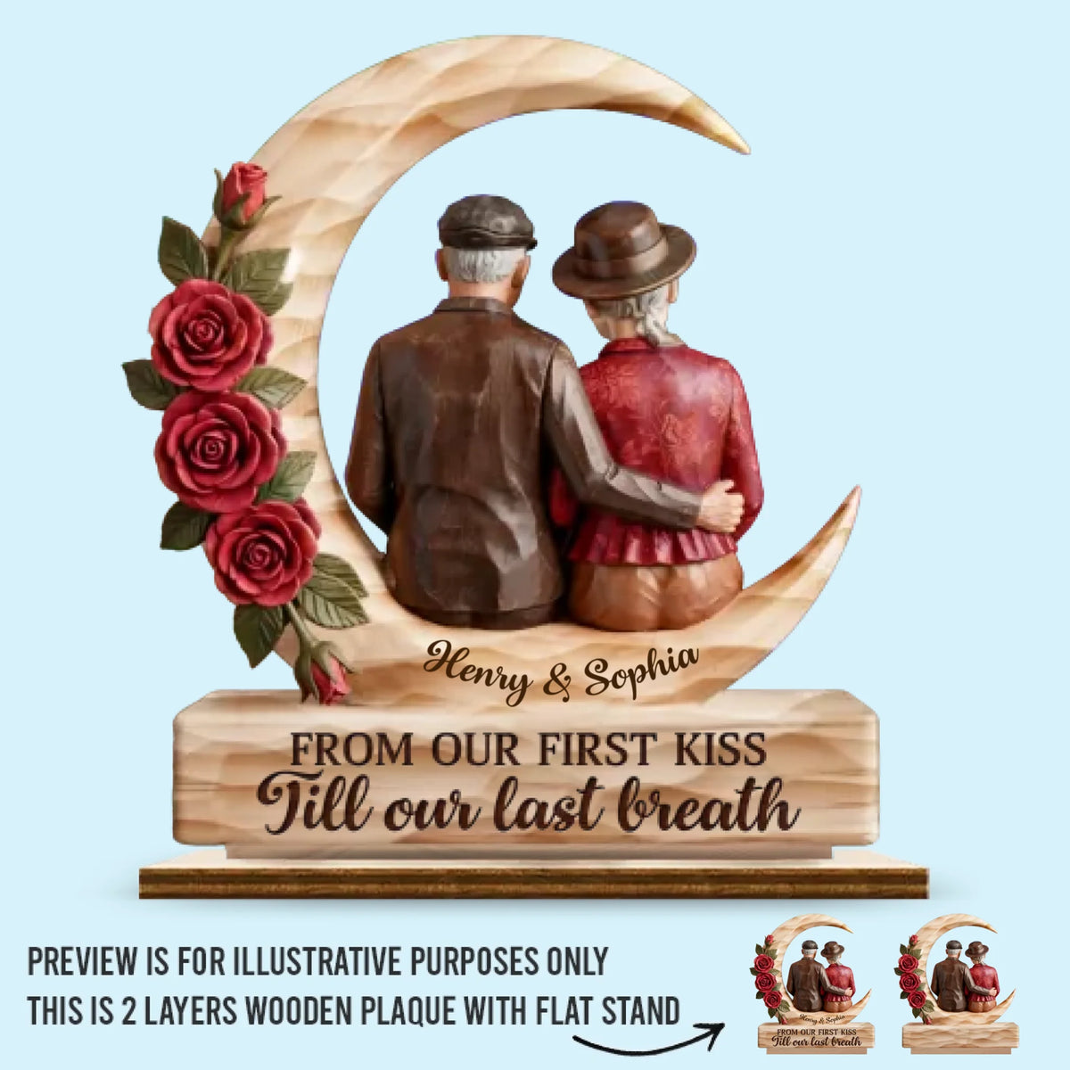 Custom 2-Layered Wooden Plaque - Personalized Anniversary Wedding Gifts For Husband And Wife, Him And Her - You And Me, We Got It