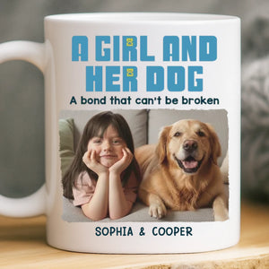Custom Photo Mug - Personalized Christmas Birthday Gifts For Dog Cat Lovers, Dog Dad And Mom, Cat Owners - Little Girl, Big Love