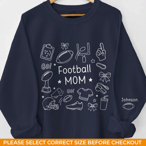 Custom American Football Unisex Sweatshirt, Hoodie With Design On Sleeve - Personalized Birthday Sport Gifts For Mom, Grandma, Sports Fans, Sports Lovers - Game Day Ready