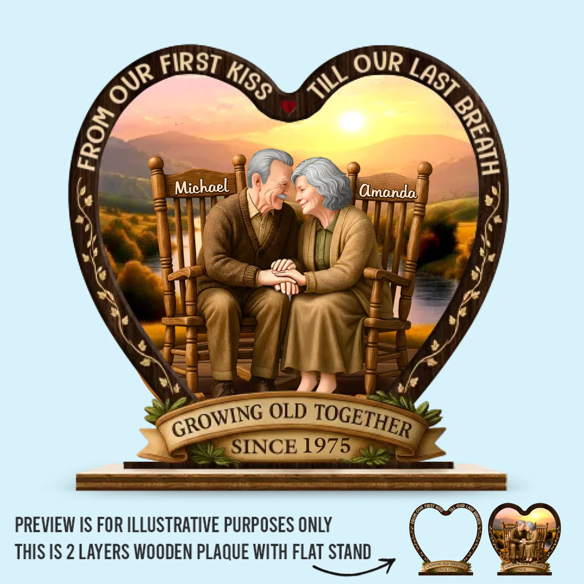 Custom 2-Layered Wooden Plaque - Personalized Anniversary Wedding Gifts For Husband And Wife, Him And Her - Always Been You