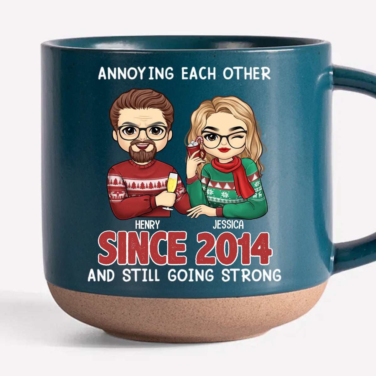 Tasse en céramique personnalisée « S'agacer mutuellement pour toujours » pour couple – Cadeau pour mari et femme, anniversaire