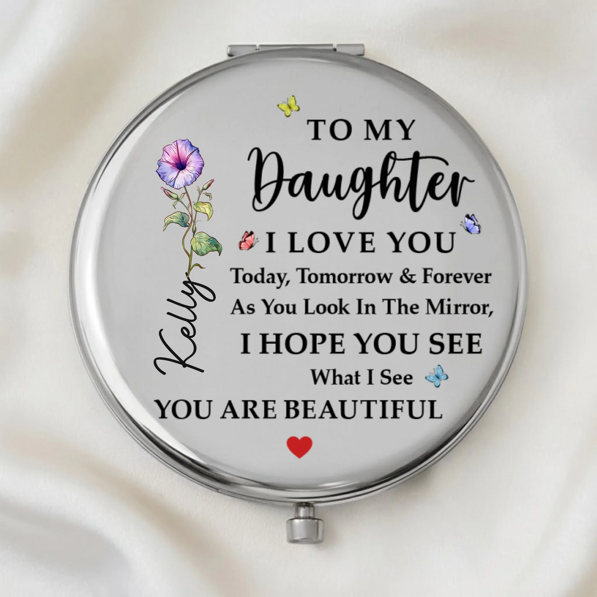 Custom Compact Mirror - Personalized Birthday Gifts For Daughter - Always My Little Girl