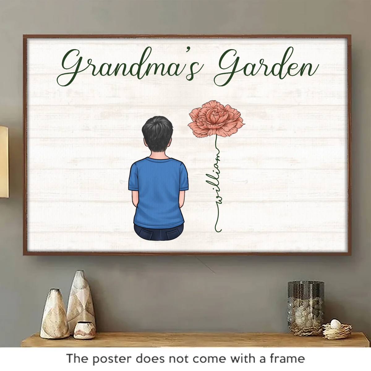 Heureux d'être appelé grand-mère - Affiche horizontale personnalisée pour la famille - Cadeau pour grand-mère
