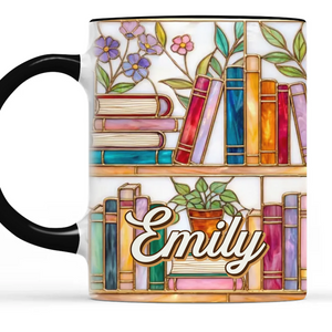 Custom Accent Mug - Personalized Bookish Gifts For Book Lovers, Bookworms, Readers - Read More Stress Less