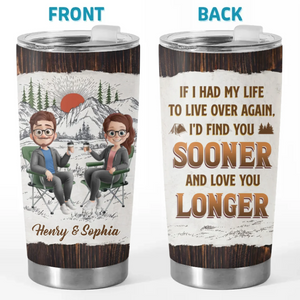 Custom Tumbler - Personalized Birthday Camping Gifts For Campers, Husband And Wife, Him And Her - Two Hearts One Campsite