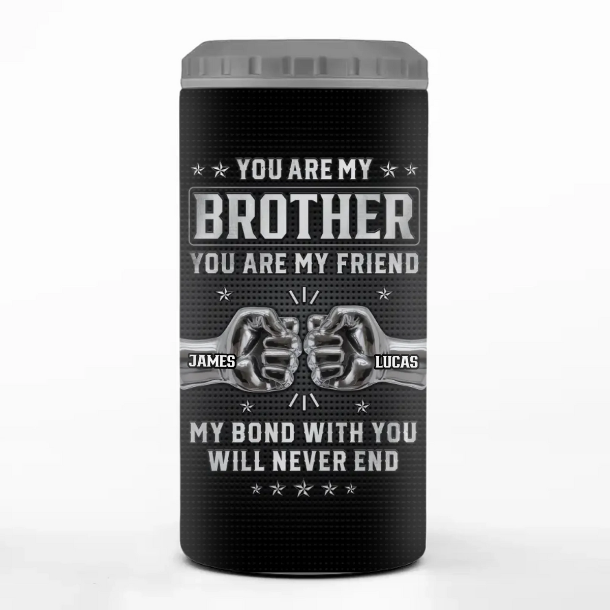 Custom 4 In 1 Can Cooler Tumbler - Personalized Birthday Gifts For Brother - Bound By Blood, Backed By Trust
