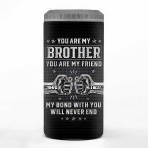 Custom 4 In 1 Can Cooler Tumbler - Personalized Birthday Gifts For Brother - Bound By Blood, Backed By Trust
