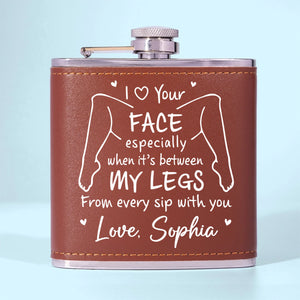 Custom Hip Flask - Personalized Anniversary Wedding Gifts For Husband And Wife, Him And Her - Love Feels Simple With You