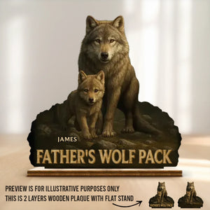 Papa nous guide - Plaque en bois personnalisée à 2 couches avec support plat - Cadeau de pendaison de crémaillère pour papa et grand-père