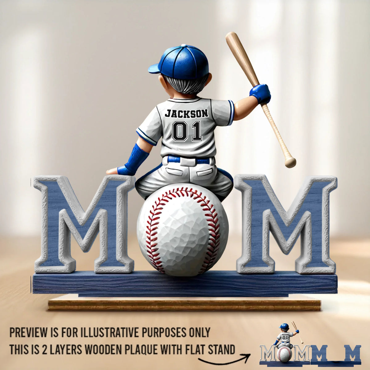 Great Players Are Raised By Even Greater Moms - Family Personalized Custom Shaped 2-Layered Wooden Plaque With Flat Stand - Mother's Day, House Warming Gift For Mom, Sport Lovers, Sport Players
