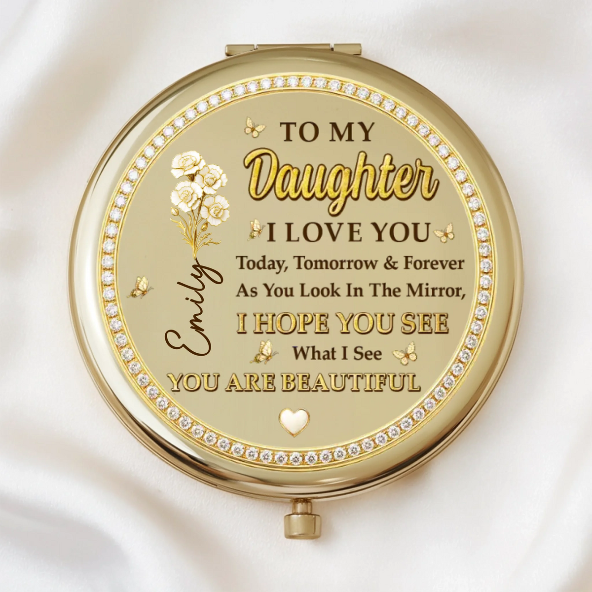 Custom Compact Mirror - Personalized Birthday Gifts For Daughter - Another Year Fabulous