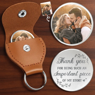 Photo personnalisée Merci d'être un élément si important de mon histoire - Couple personnalisé Pocket Hug - Cadeau pour mari femme, anniversaire