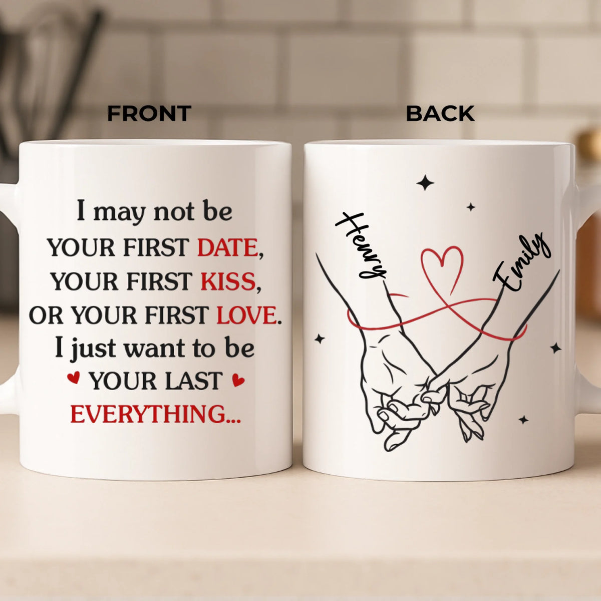 Custom Mug - Personalized Anniversary Wedding Gifts For Husband And Wife, Him And Her - Sip Love Repeat
