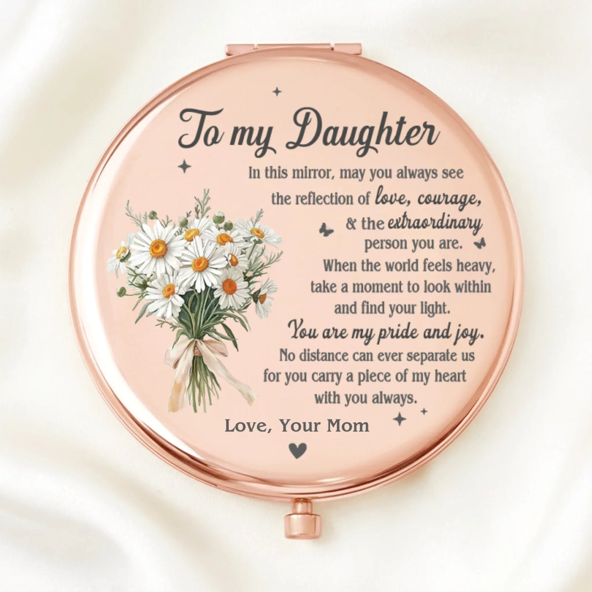 Custom Compact Mirror - Personalized Birthday Gifts For Daughter, Granddaughter - You Are My Pride And Joy